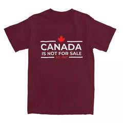 Canada Is Not For Sale 1867" T-Shirt – Funny Men's Streetwear, 100% Cotton Crew Neck Summer