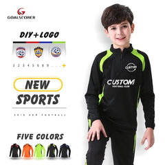 Kids’ Football Tracksuit – Warm Fleece Long Sleeve Soccer Sportswear Set with Sweatshirt & Jogging Jacket for Boys