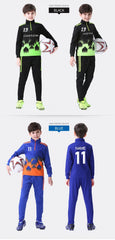 Kids’ Football Tracksuit – Warm Fleece Long Sleeve Soccer Sportswear Set with Sweatshirt & Jogging Jacket for Boys