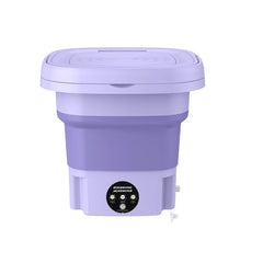 8L Portable Foldable Mini Washing Machine with Spin Dryer – Compact Washer for Socks, Underwear, and Household Laundry
