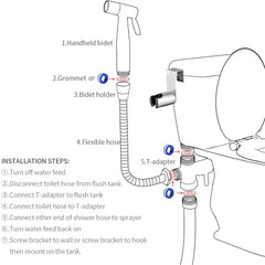 Handheld Stainless Steel Bidet Sprayer – Multi-Function Bathroom Faucet & Self-Cleaning Shower Head for Personal Hygiene