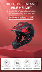 High-Quality Kids' Full-Face Helmet – Detachable Design for Biking, Skateboarding, & Roller Skating | Outdoor Sports Protection