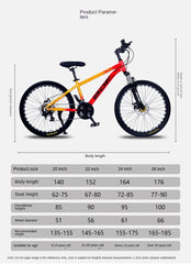 Grylls Aluminum Alloy Mountain Bike – Cross-Country, Variable Speed, Outdoor Sports Bicycle for Men & Students