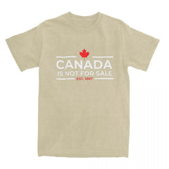 Canada Is Not For Sale 1867" T-Shirt – Funny Men's Streetwear, 100% Cotton Crew Neck Summer