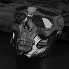 Skull Horror Motorcycle Mask Helmet – Open-Face Off-Road Helmet with Goggles | Cool Sports Riding Skull Mask for Bikers