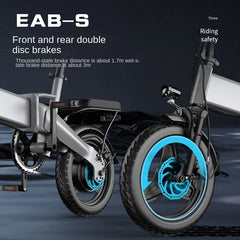 Mini Folding Portable Electric Bike 48V20AH 400W Motor 14inch Tire Ebike City Road Adult Speed 25km/h Electric Bicycle USA Stock