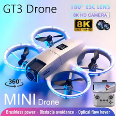 T3 MINI Drones GPS 8K Professional HD 180° Dual Cameras 5G WIFI Brushless Motors Obstacle Avoidance FPV Foldable Quadcopter Toy