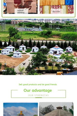 Large Mongolian Yurt Tent – Double Slope Steel & Bamboo Frame, Water-Resistant PVC, Glamping, Farmhouse, Restaurant, BBQ