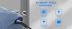 Feyree EV Charger | 3.5kW Portable TS-NACS Plug | LCD Screen | Delay Schedule | Level 1 & 2 Charging Station for Tesla & Electric Vehicles