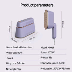 New Handheld Hanging Ironing Machine | 1000W Portable Steam Iron | Wet & Dry Double Ironing with 6 Steam Holes