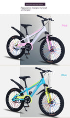 FJ&BDF 20-Inch Children's Mountain Bike – High Carbon Steel Frame, Lightweight with Shock Absorber & Double Disc Brakes | Outdoor Kids Bicycle