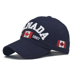 Canada Dad Baseball Cap – Unisex Cotton Cap with Embroidered Maple Leaf Flag, Outdoor Sun Hat for Adults