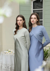 Spring Summer Women’s Elegant Satin Maxi Dress with Knitted Top | 2-Piece Floor-Length Outfit Set