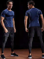 Men's Compression T-Shirt – Quick-Dry, Elastic Running & Gym Sportswear for Athletic Workouts