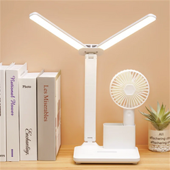 Energy-Saving USB Double Lamp LED Foldable Reading Light with Mobile Phone Bracket – Desk Study Lamp for Children, Bedroom & Table
