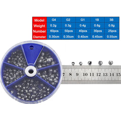 205PCS Fishing Weights Sinkers Kit – Lead Split Shot & Egg Sinkers | 5 Sizes Removable Fishing Line Sinkers Assortment