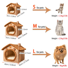 Foldable Pet House – Removable & Washable Cat Cave Sofa Bed for Small Dogs & Medium Cats