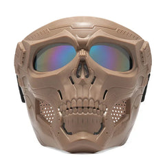 Skull Horror Motorcycle Mask Helmet – Open-Face Off-Road Helmet with Goggles | Cool Sports Riding Skull Mask for Bikers