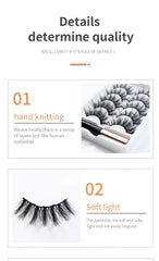 REDSIREN 5Pairs Magnetic Eyelashes With Eyeliner Reusable Thick Natural Eye Lashes New 5Piece Magnet False Eyelashes