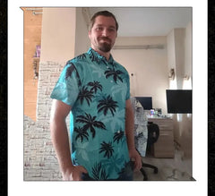 Summer Animal Crane Men's Hawaiian Shirt – 3D Plant & Flower Print Beach Shirt, Plus Size up to 5XL