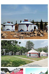 Large Mongolian Yurt Tent – Double Slope Steel & Bamboo Frame, Water-Resistant PVC, Glamping, Farmhouse, Restaurant, BBQ