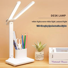 Energy-Saving USB Double Lamp LED Foldable Reading Light with Mobile Phone Bracket – Desk Study Lamp for Children, Bedroom & Table