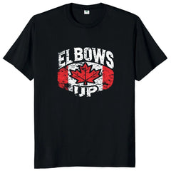 Elbows Up Canada" T-Shirt – Retro Canada Not the 51st State, Proud Canadian Gift, 100% Cotton Unisex Tee