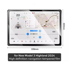 Tempered Glass Film Protector for 2025 Tesla Model Y & 2024 Model 3 Highland – Rear Row Center Control Screen Protection