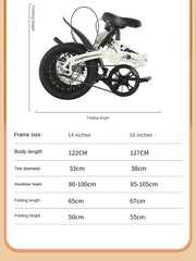 Grylls Fashion 12/14 Inch Folding Bike – Portable Lightweight Bicycle for Adults & Students | Compact Commuter Bike for Kids & Teens