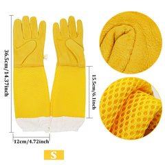 Beekeeper Gloves with Protective Sleeves – Ventilated & Professional Anti-Bee Gloves for Apiculture and Beehive Handling