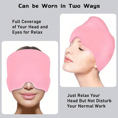 Gel Cold Hot Head Ice Cap Black and Pink Head Wrap Face Mask Head Massage Sleep Eye Mask Health Care Tool