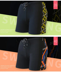 Summer Adult Swimming Trunks – Men's Printed Swim Shorts | Elastic Boxer Swimwear for Beach, Surf & Bathing Suit