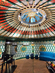 Large Mongolian Yurt Tent – Double Slope Steel & Bamboo Frame, Water-Resistant PVC, Glamping, Farmhouse, Restaurant, BBQ