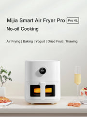 XIAOMI MIJIA Smart Air Fryer Pro 4L Hot Oven Cooker Viewable Window APP Timing OLED Screen Without Oil 360° Hot Air Deep Fryer