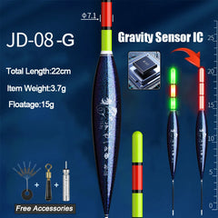 Fishing Floats for Sea & Rock – Smart IC Slip Bobber with Gravity Sensor | Color-Changing LED Luminous Fishing Tackle