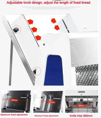 Multifunctional Fully Automatic Electric Toast Slicer – Precision Bread, Ham, Mantou, and Mushroom Cutter (Fixed Thickness)