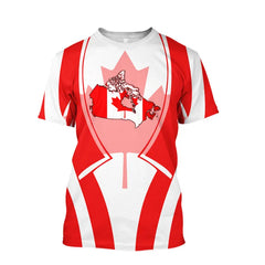 Canada Flag Soldier Camo Skull T-Shirt – 3D Harajuku Print, Fashionable Street Hip-Hop Casual Tee