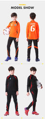 Kids’ Football Tracksuit – Warm Fleece Long Sleeve Soccer Sportswear Set with Sweatshirt & Jogging Jacket for Boys
