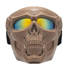 Skull Horror Motorcycle Mask Helmet – Open-Face Off-Road Helmet with Goggles | Cool Sports Riding Skull Mask for Bikers