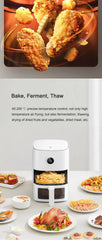 XIAOMI MIJIA Smart Air Fryer Pro 4L Hot Oven Cooker Viewable Window APP Timing OLED Screen Without Oil 360° Hot Air Deep Fryer