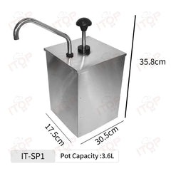 3.6L Stainless Steel Sauce Pump Dispenser | Commercial Kitchen Sauce Station | Ketchup & Black Pepper Sauce Dispenser