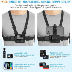Smartphone & Action Cam Chest Strap Mount - Wireless POV Holder for iPhone, GoPro, and DJI Live Shooting