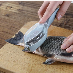 Kitchen Household Fish Scale Scraper with Lid – Manual Descaling & Brushing Tool for Easy Fish Cleaning