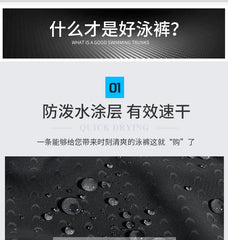 Men's Swimming Set – Flat Angle Swimming Trunks, Waterproof Quick-Drying Swim Shorts, Goggles & Swim Cap