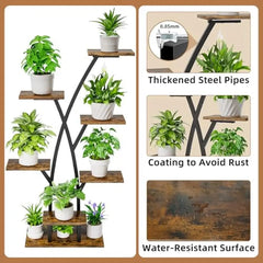 7-Tier Tree-Shaped Indoor Plant Stand with Grow Lights - 42" Sturdy Metal Shelf for Multiple Plants