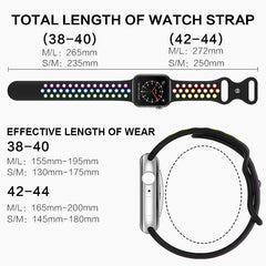 Sport Strap for Apple Watch Band 44mm 40mm 42-38-41mm 45mm Air-hole Silicone Bracelet iWatch Series 8/7 6 SE 5 4 3 Ultra 2 49mm