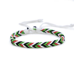 Geometric Polka Dot Palestine Bracelet – Multicolor Handwoven Arabic Style Gaza Flag Jewelry for Men & Women