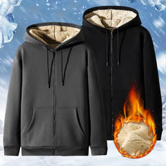 Sweatshirt Coat Front Pockets Warm Zipper Lamb Wool Jacket Men and Woman Winter Pure Color Plush Lined Cardigan Hoodie