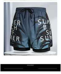 Double-Layer Swim Trunks for Men – Boxer Shorts with Anti-Embarrassment Lining | Professional Beach Pants & Adult Swim Gear