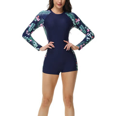 Women’s One-Piece Sports Bathing Suit – Monokini with Zipper | Sunscreen Surfing Swimwear & Beach Bodysuit for Ladies